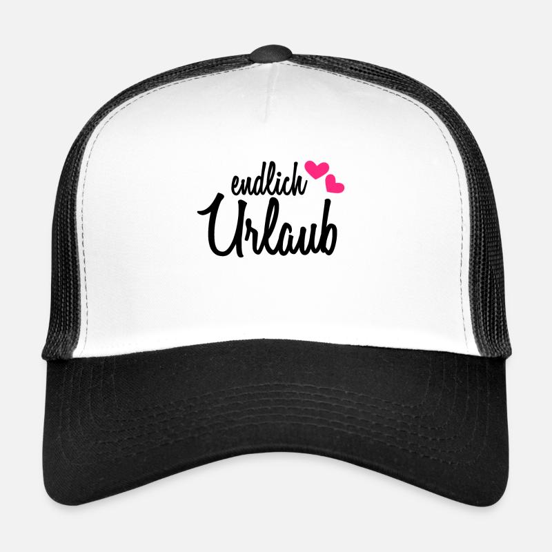 Endlich Urlaub - Trucker Cap - Weiß/Schwarz