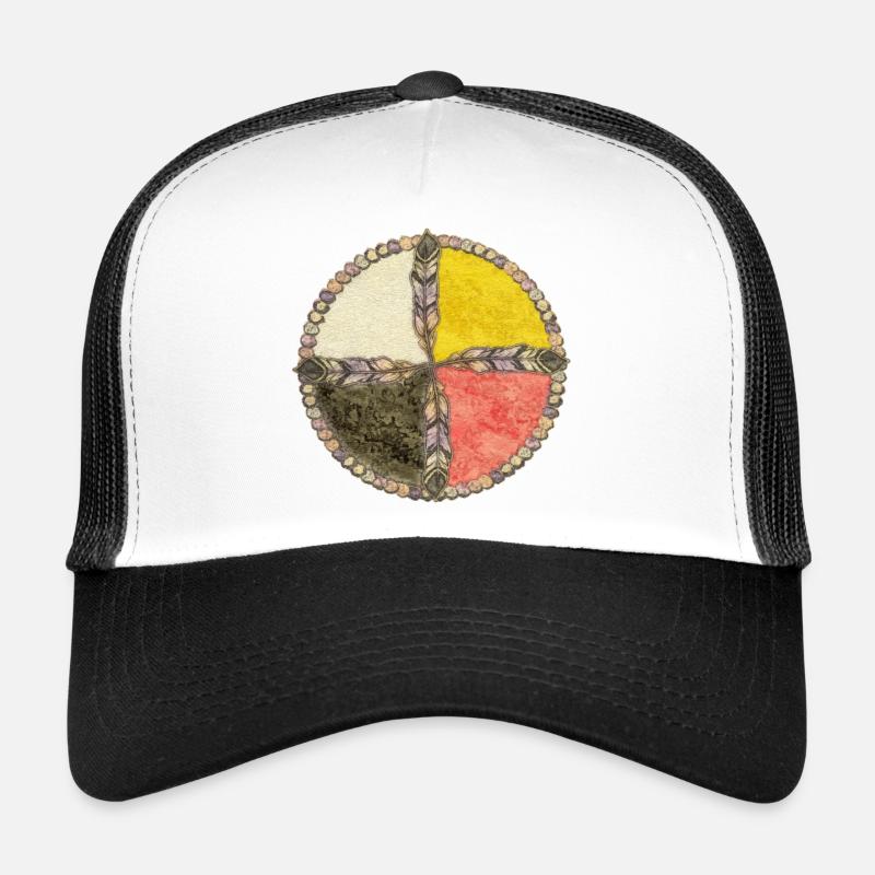 Native Americans Medicine Wheel – Feathers 3 Trucker Cap