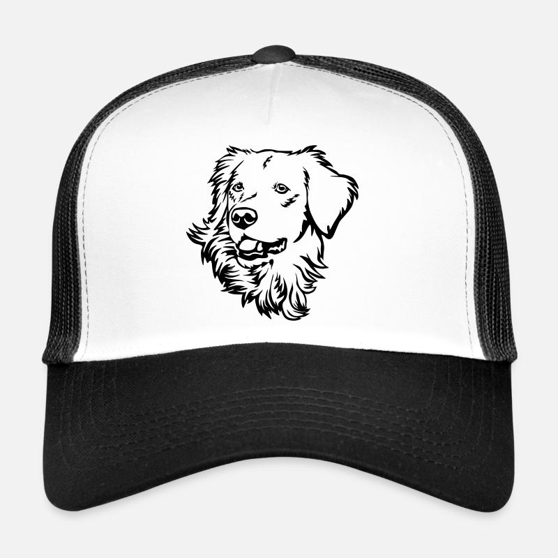 Golden Retriever Head - Trucker Cap - white/black