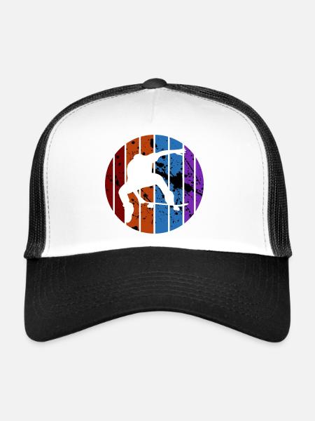 Skateboard - Casquette trucker  - blanc/noir - Devant