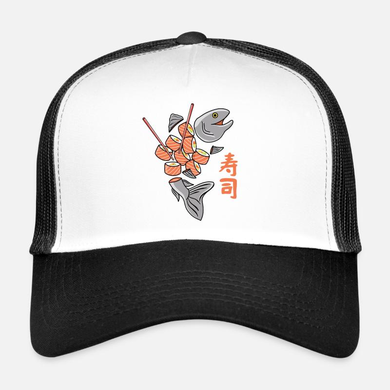 Salmon Sushi - Trucker Cap - white/black