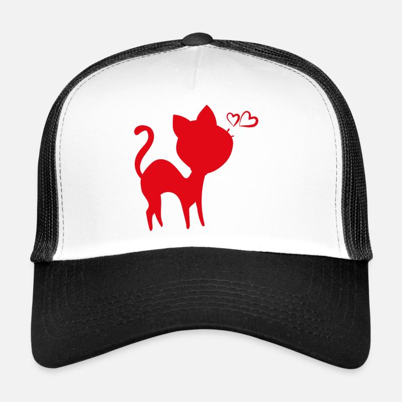 cat - Trucker Cap - Weiß/Schwarz
