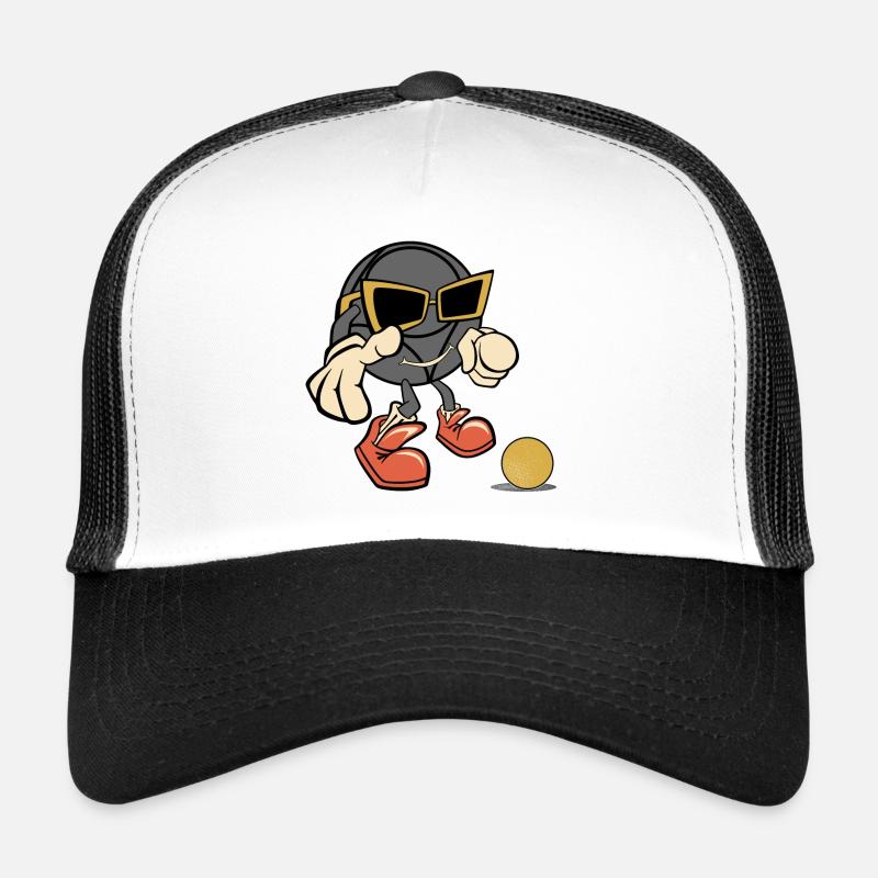 Boules de soleil petanque robe pour boulet - Casquette trucker  - blanc/noir