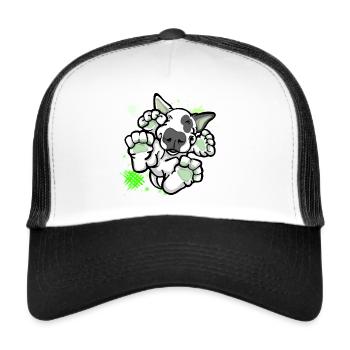 Bullterrier Bounce Green - Trucker Cap - white/black - Front