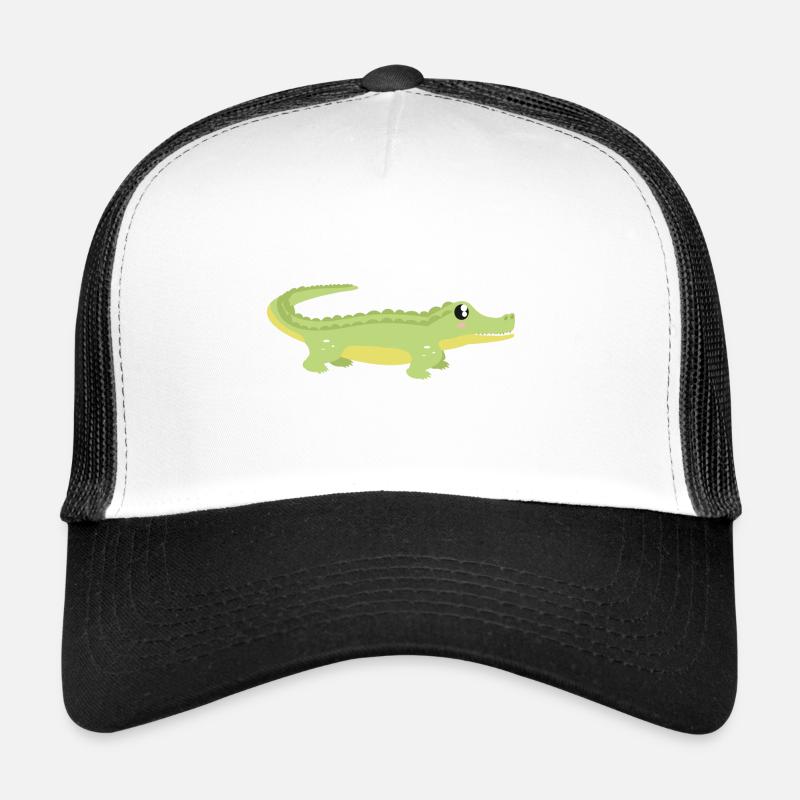 Krokodil - Trucker Cap - Weiß/Schwarz