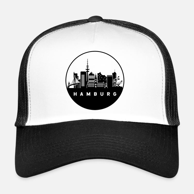 Hamburg Germany Skyline Trucker Cap
