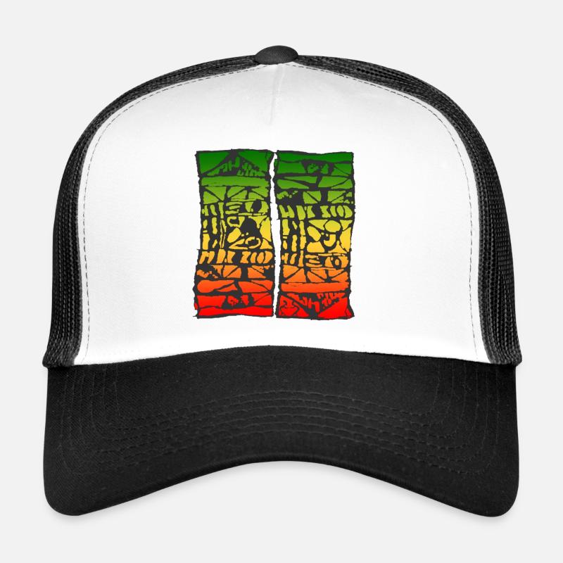 reggae 2907 - Casquette trucker  - blanc/noir