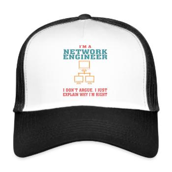 Funny Network Engineering Quote for Network Engine - Trucker Cap - white/black - Front