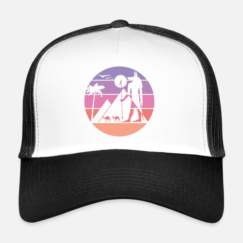 Mythical Silhouette - Anubis - Trucker Cap - white/black