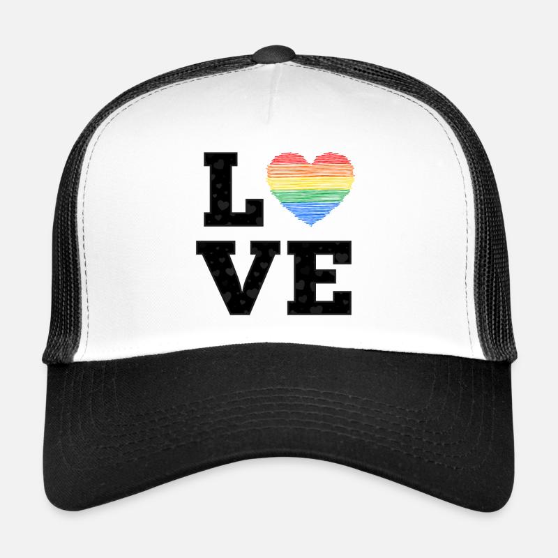 love pride rainbow heart Trucker Cap