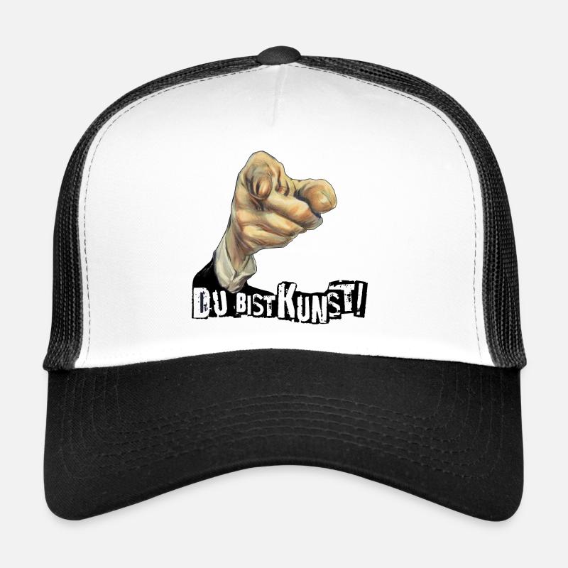 Jeder Mensch ist Kunst | DU BIST KUNST - Trucker Cap - Weiß/Schwarz