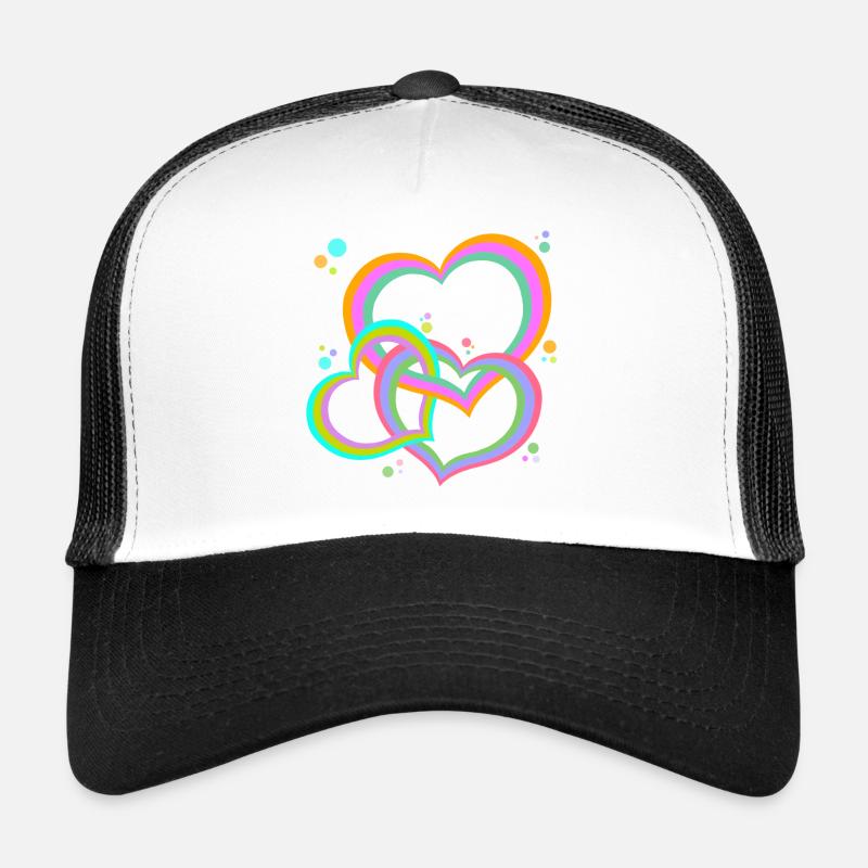 Des cœurs colorés entrelacés pour vous! Casquette trucker 