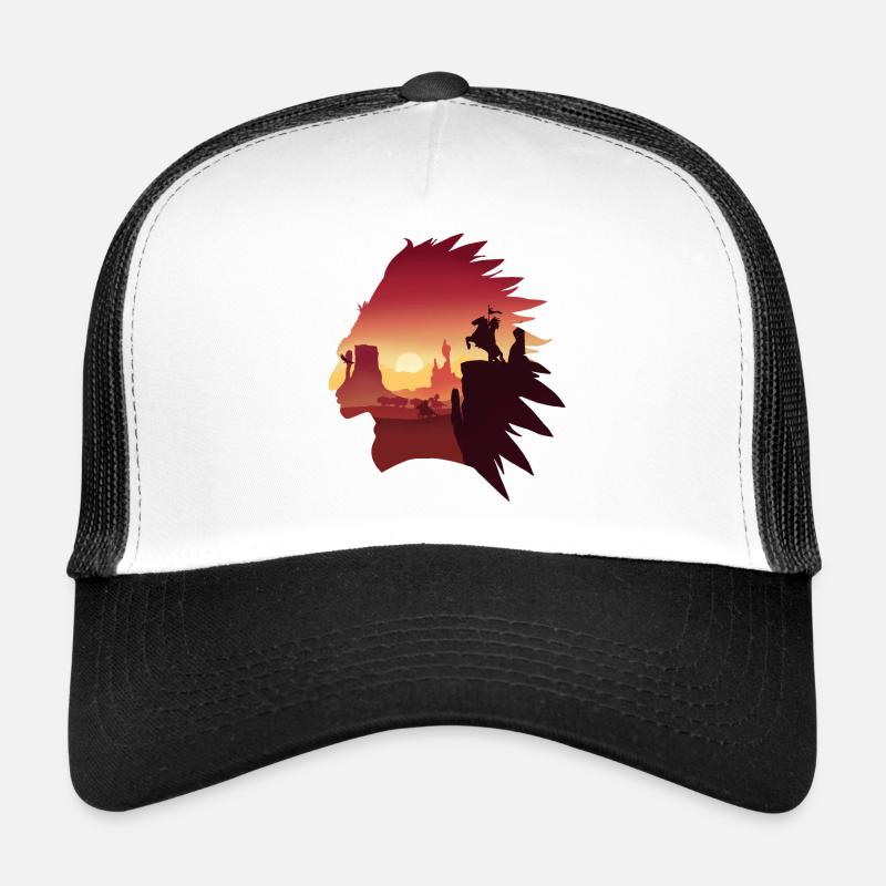 American Indian landscape - Trucker Cap - white/black