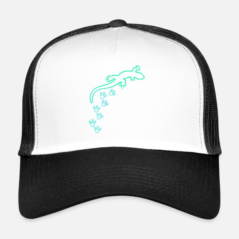 Bunte Eidechse Gecko Fußspuren Geschenk Trucker Cap