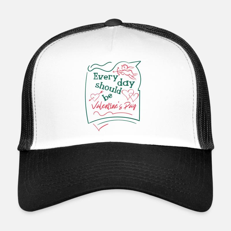 Valentine´s Day - Valentinstag - Trucker Cap - Weiß/Schwarz