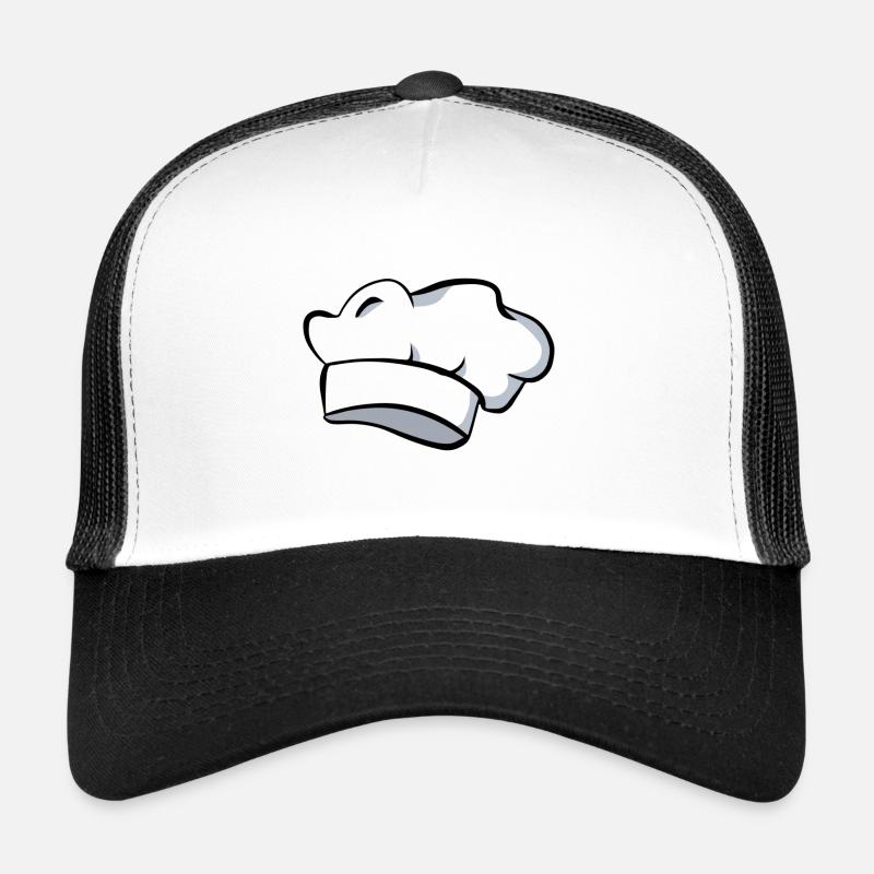 Chapeau de chef Chef Chef Cuisinier Chef cuisinier - Casquette trucker - blanc/noir