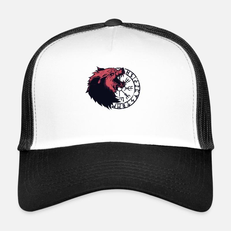 Fenrir Vegvisir - Trucker Cap - Weiß/Schwarz