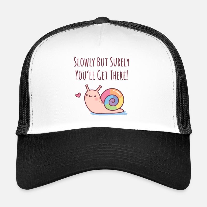 Cute Snail Rainbow Shell Slowly But Surely Trucker Cap