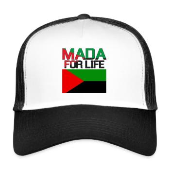 MADA FOR LIFE - Casquette trucker  - blanc/noir - Devant