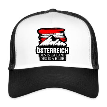 AUSTRIA ÖSTERREICH DES IS KA LAND DES IS A KLUB - Trucker Cap - Weiß/Schwarz - Vorne