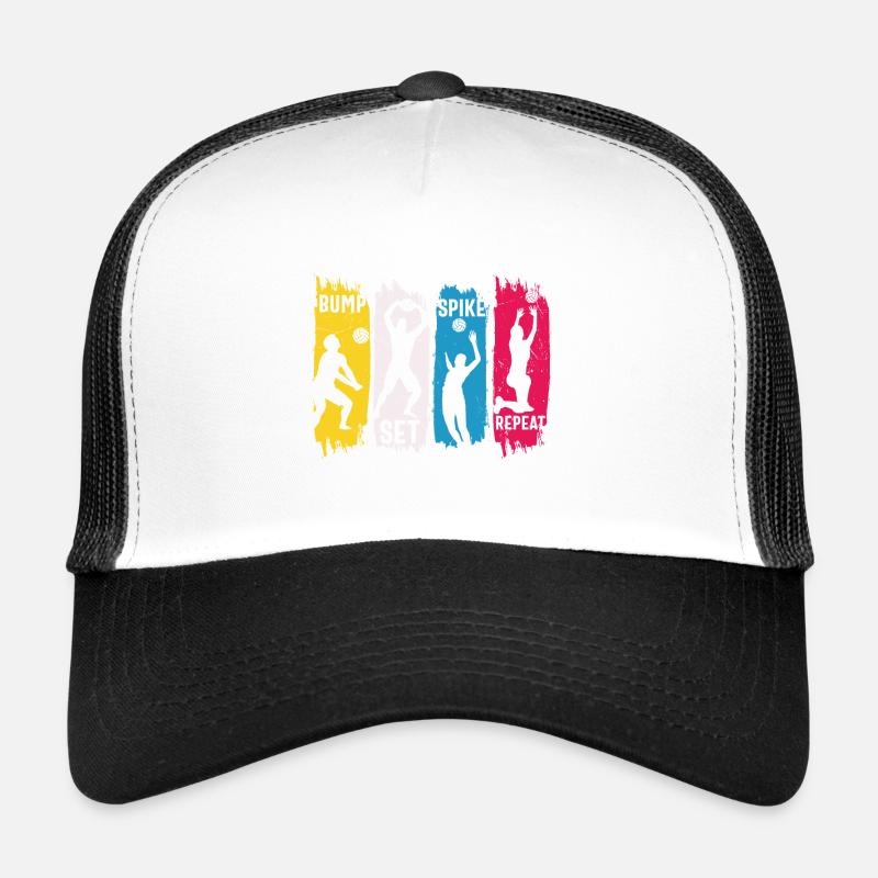 Volleyball Bump Set Spike Wiederholung - Trucker Cap - Weiß/Schwarz