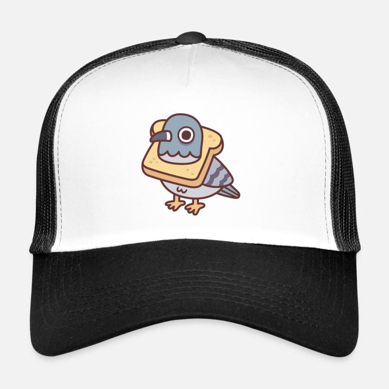 Cute Pigeon With Bread Necklace Funny Trucker Cap