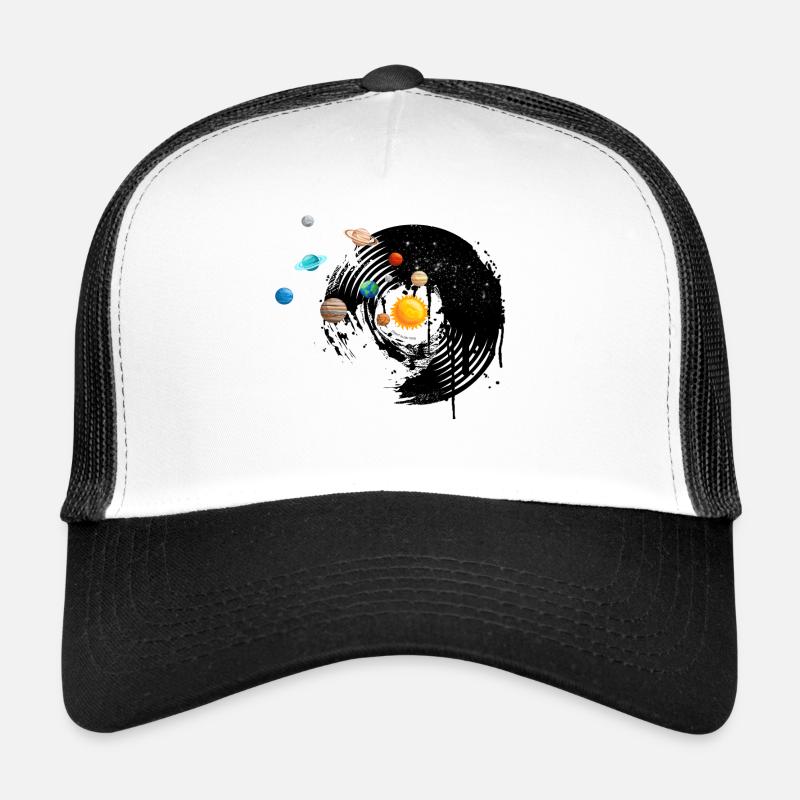 Disque vinyle - Casquette trucker  - blanc/noir