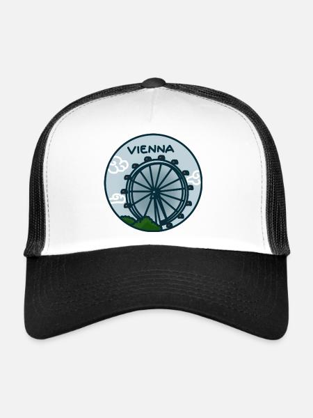 Riesenrad, Prater - Vienne, Autriche - Casquette trucker  - blanc/noir - Devant