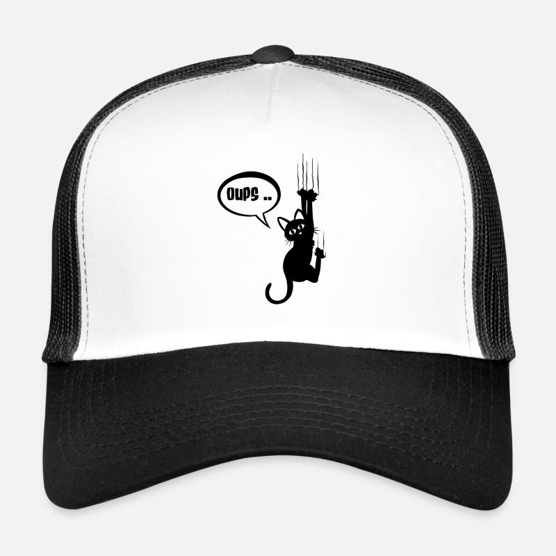 Hoppla.. schwarze Katze betises - Trucker Cap - Weiß/Schwarz