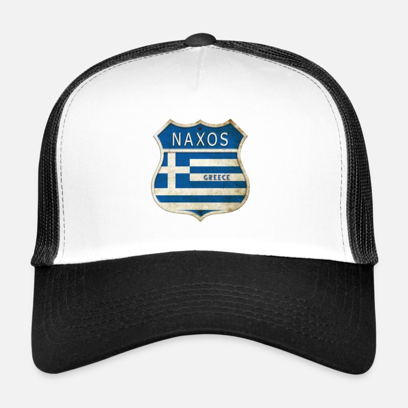 Naxos Grèce Armoiries Drapeaux Design Casquette trucker 