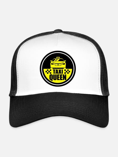 Taxi Königin - Taxi Queen - Casquette trucker  - blanc/noir - Devant