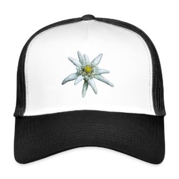 Alpen-Edelweiß - Trucker Cap - Weiß/Schwarz - Vorne