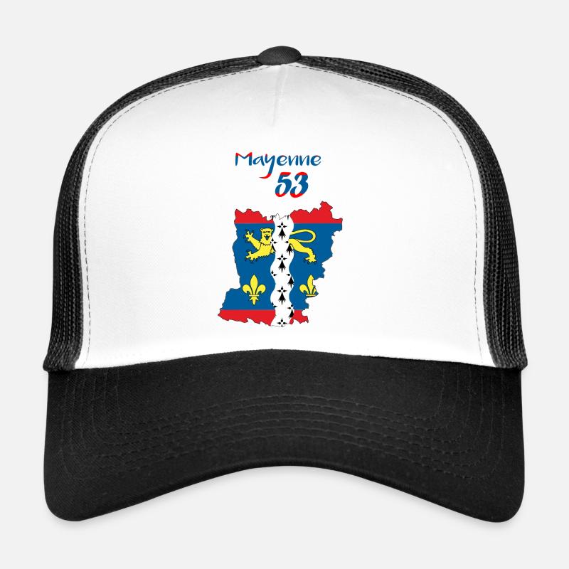 Mayenne - Casquette trucker  - blanc/noir