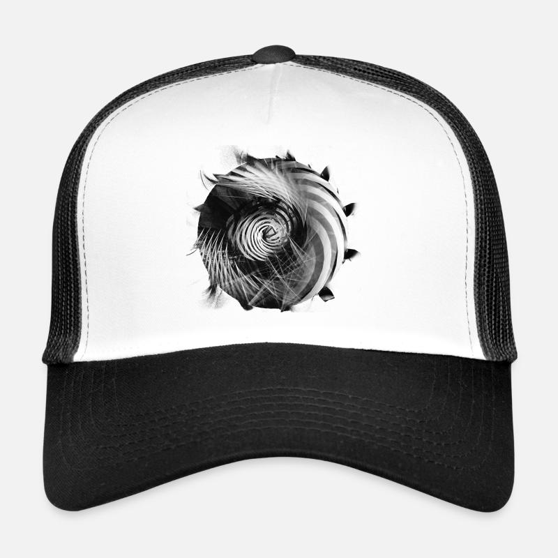 Abstract Black Hole - Trucker Cap - white/black