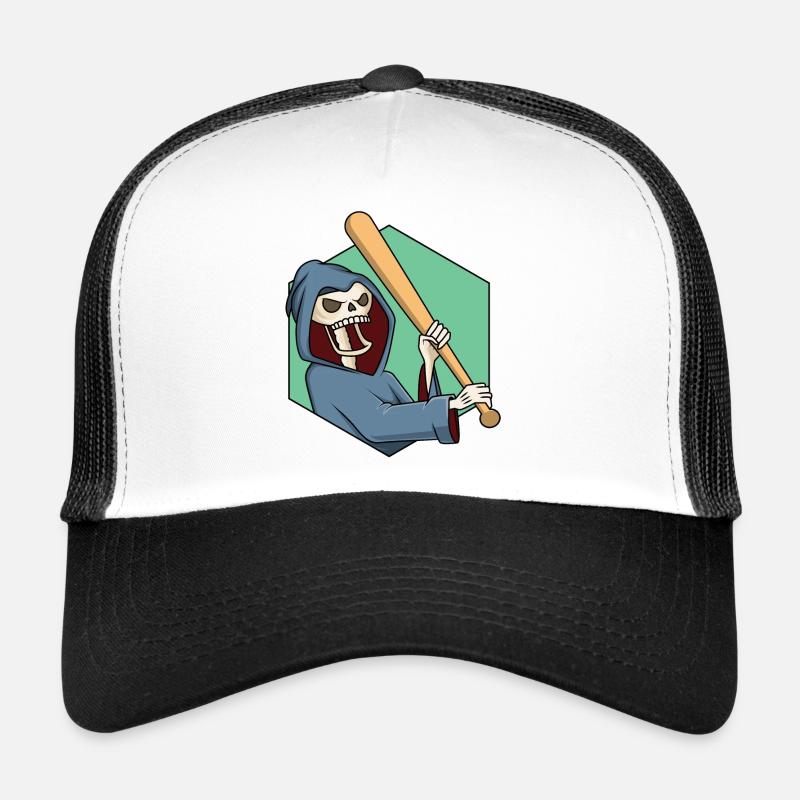 Grim Reaper avec batte de baseball Casquette trucker 