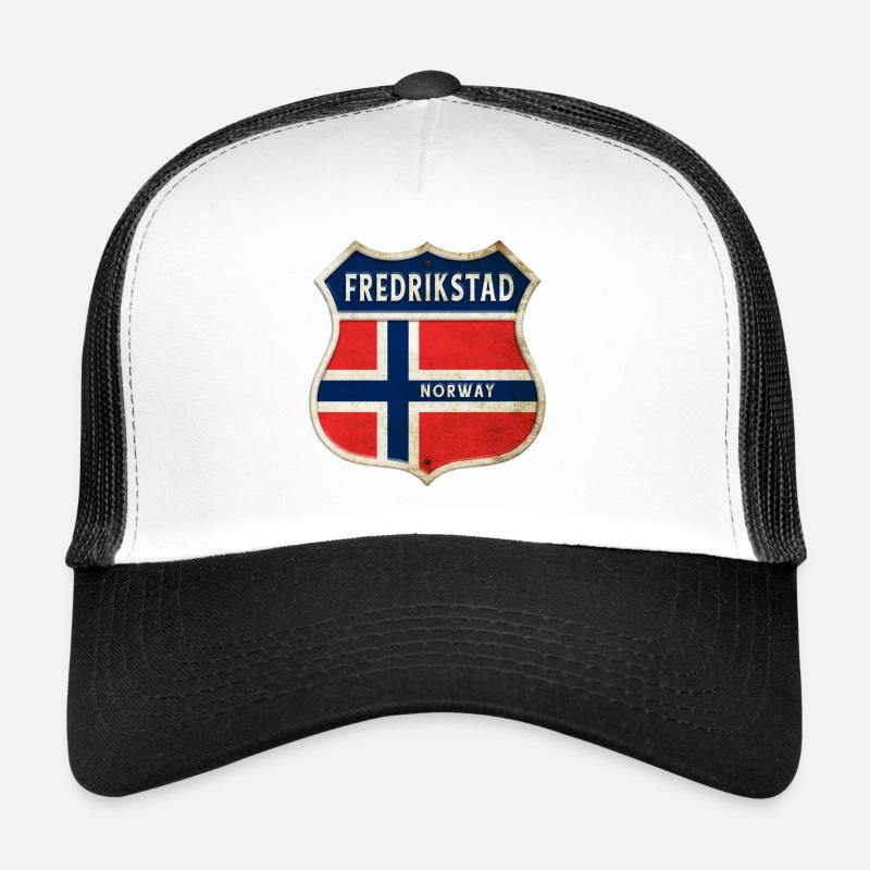 Fredrikstad Norway Coat of Arms Flags Design Trucker Cap