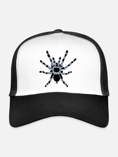 Tarentule orange du genou - Casquette trucker  - blanc/noir - Devant
