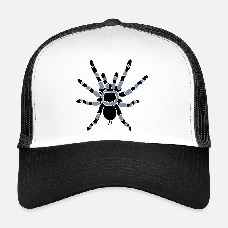 Orangefarbene Knie-Tarantel - Trucker Cap - Weiß/Schwarz