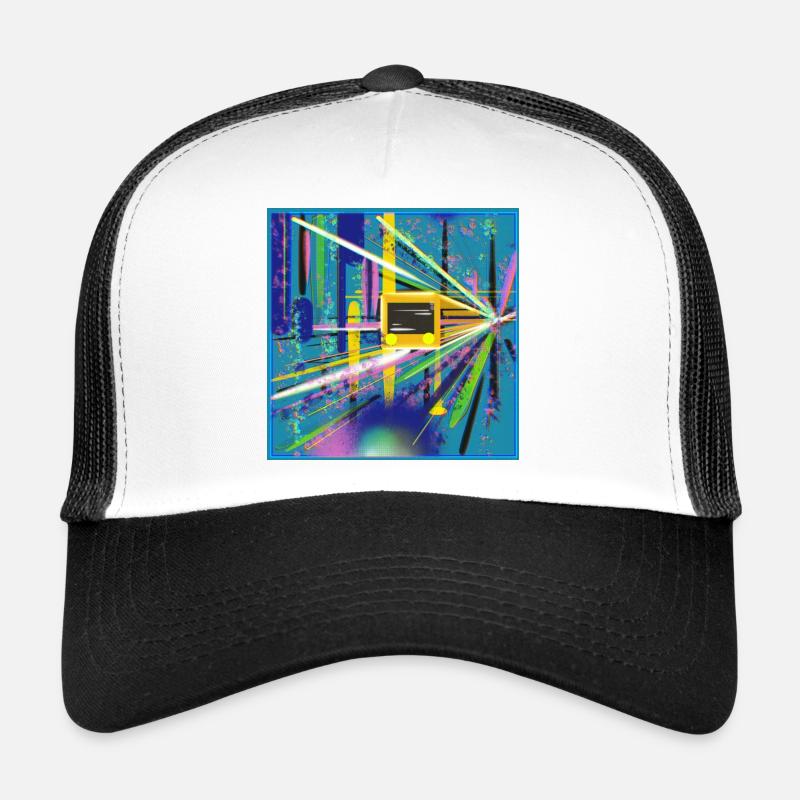 Abstrakte U-Bahn Berlin Graffiti Design - Trucker Cap - Weiß/Schwarz