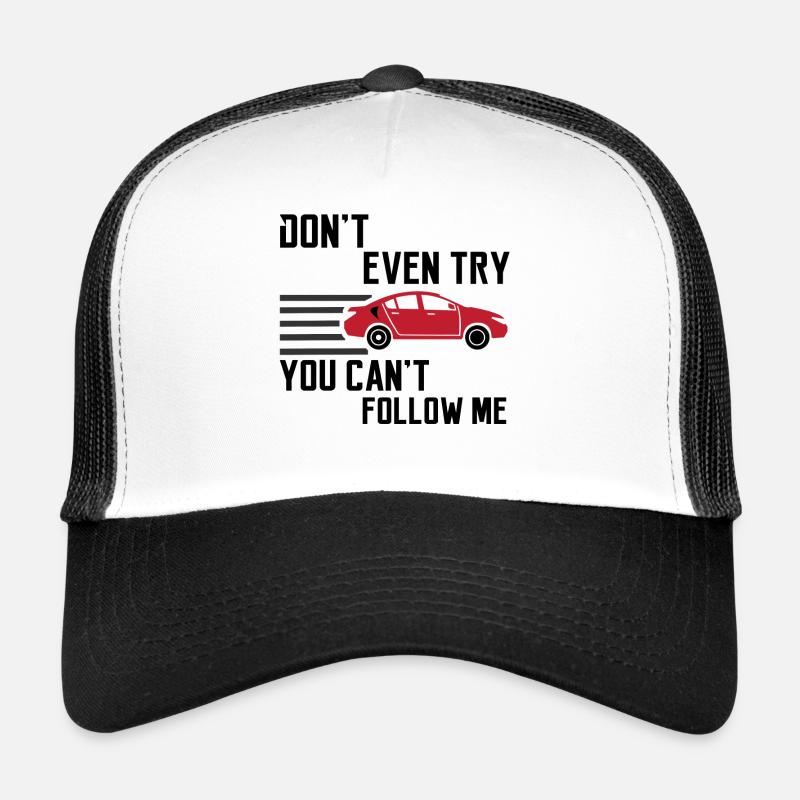 Rennsport Sportauto Auto Statement Rennfahrer - Trucker Cap - Weiß/Schwarz