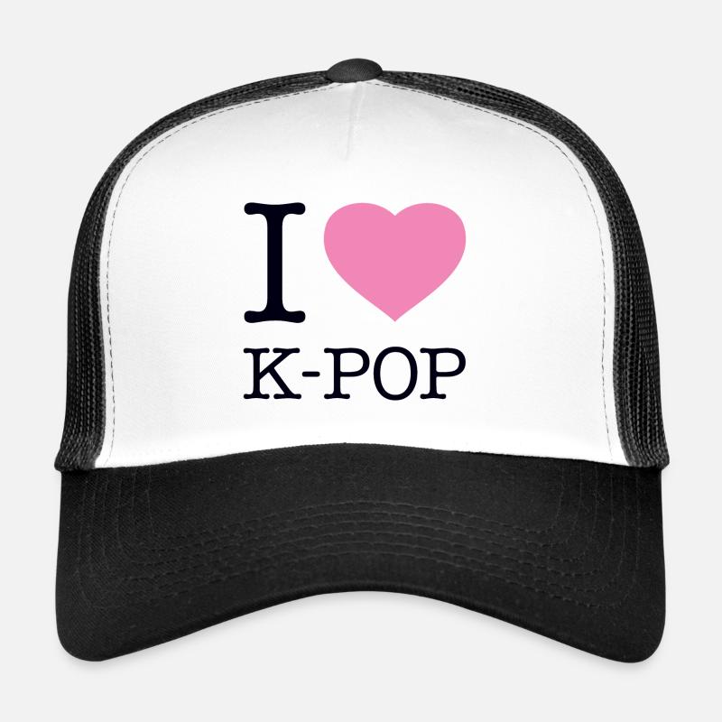 I LOVE K-POP - Trucker Cap - Weiß/Schwarz