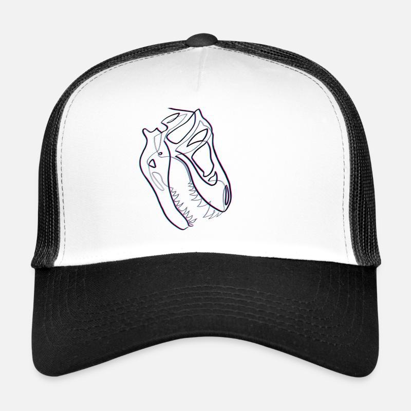 T-rex skull in single line blurred effect Trucker Cap