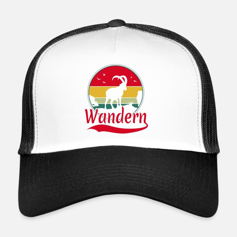 Wandern Steinbock Berge Alpen - Trucker Cap - Weiß/Schwarz