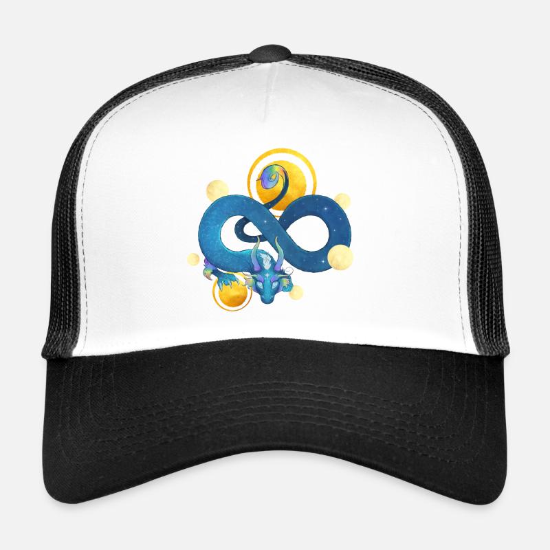 Blue Ink Spirits - Rainbow Blue Dragon & Gold Trucker Cap