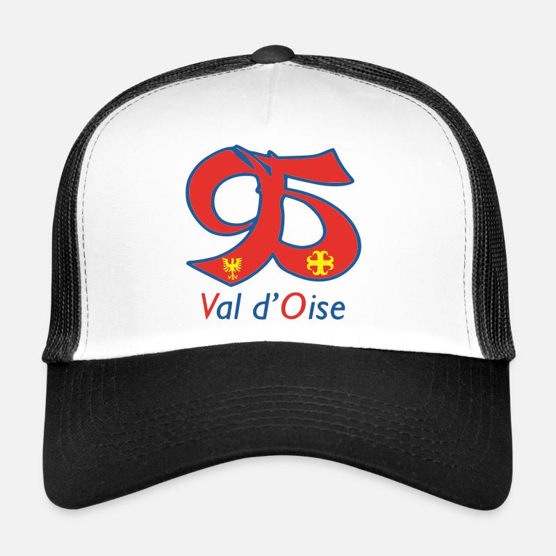 Val d'oise 95 - Casquette trucker  - blanc/noir