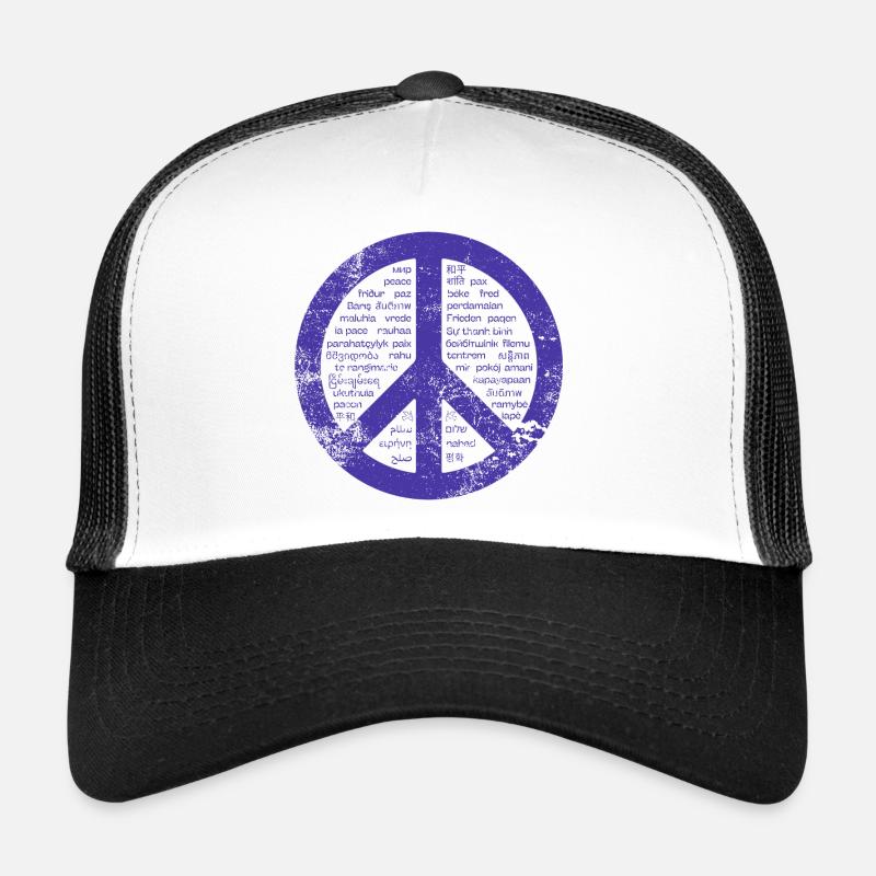Signe bleu de paix. Casquette trucker 