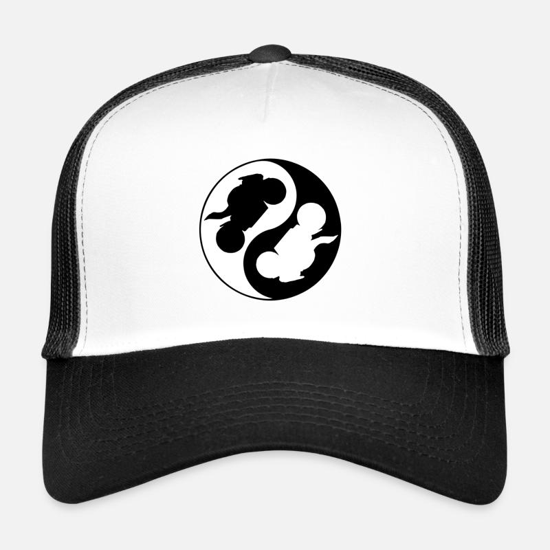 yin yang motorcycle biker Trucker Cap