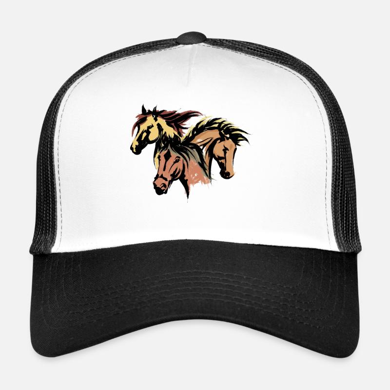 Pferde Hengst Islandpferde Pferdeliebe Isländer - Trucker Cap - Weiß/Schwarz