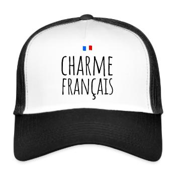 Charme français séduction France - Casquette trucker  - blanc/noir - Devant