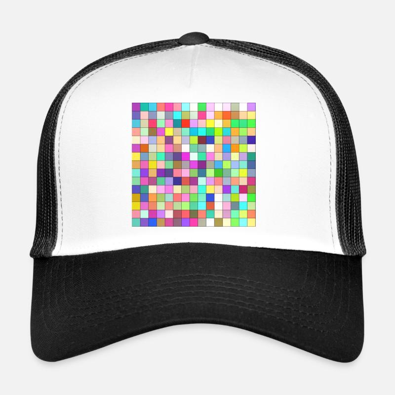 Colorful Squares Pattern Trucker Cap